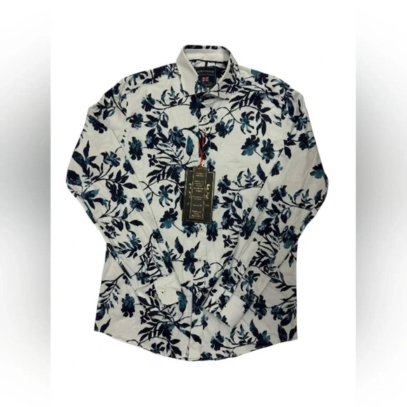 Guide London NWT Button Up Floral Blue/White Size Small - Picture 5 of 11